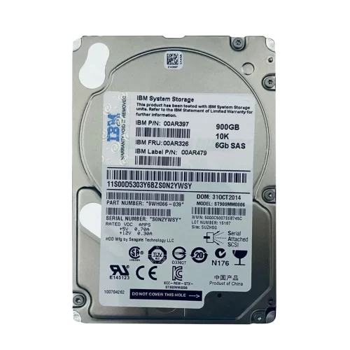 IBM 00AR326 900GB 10000RPM SAS 6Gb/s 64MB Cache 2.5-Inch Hard Drive for Storwize V7000 Gen2