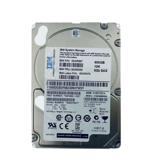 IBM 00AR326 900GB 10000RPM SAS 6Gb/s 64MB Cache 2.5-Inch Hard Drive for Storwize V7000 Gen2
