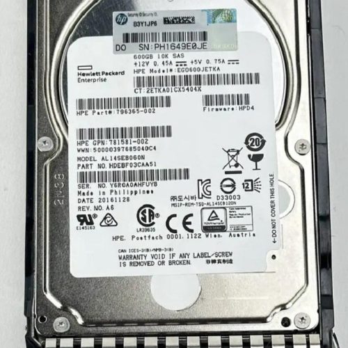 HPE J9F46A 600GB 10000RPM SAS 12Gb/s SFF 2.5-Inch Hard Drive For Modular Smart Array 1040