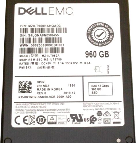 Samsung MZ-ILT960A PM1643 Series 1.92TB Triple-Level Cell SAS 12Gb/s Read Intensive 2.5-Inch Solid State Drive Dell Compellent Oem