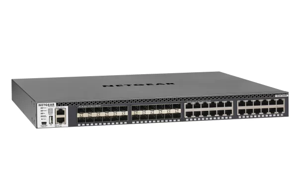 Netgear XSM4348S-100NES Prosafe M4300 Series M4300-24X24F 24xRJ-45 Ports 10GBase-T + 24xSFP+ Ports Layer3 Managed 1U Gigabit Ethernet Switch