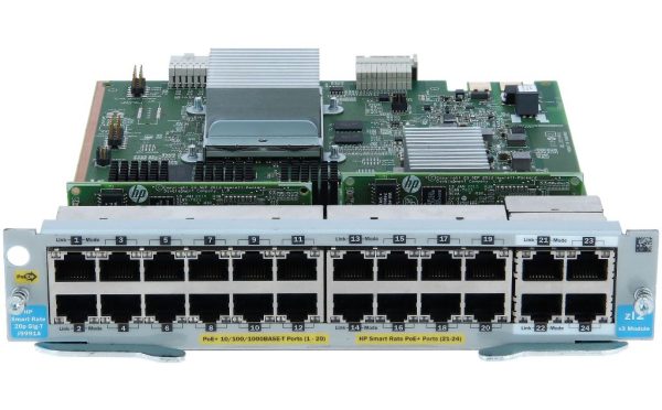 HPE J9991A Aruba 20-Ports 1000Base-T PoE+ + 4-Ports 10GBase-T PoE+ MACsec v3 zl2 Switch Module