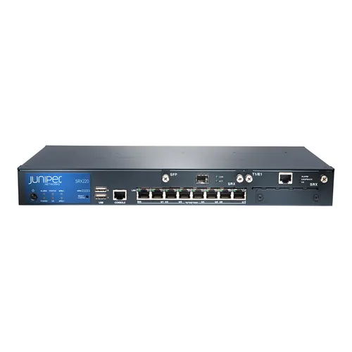 Juniper SRX220 SRX Series 8 x Ports 10/100/1000Base-T Gigabit Ethernet 1U Rack-mountable Services Gateway